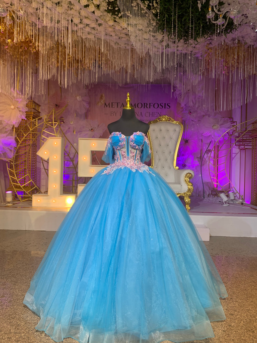 sachin and babi light blue dress Winter Wonderland Quinceañera in Colorado