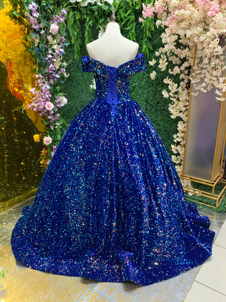 Vestidos de promocion 2025 azul electrico para niñas