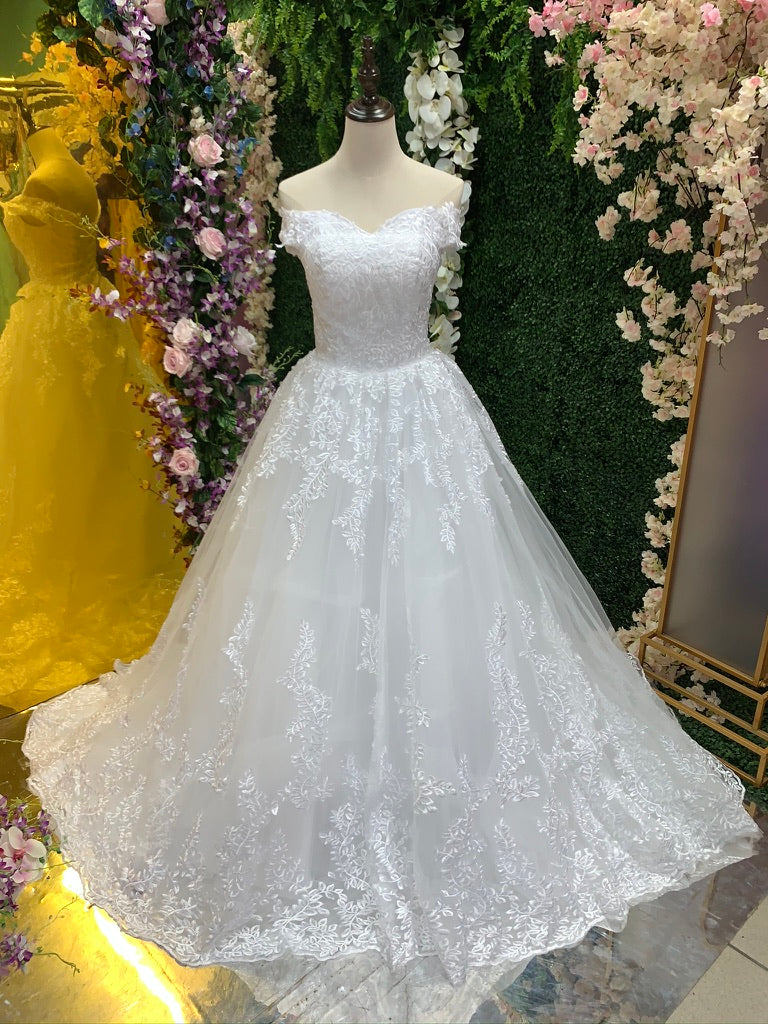 Vestido de novia con hombros descubiertos hot sale