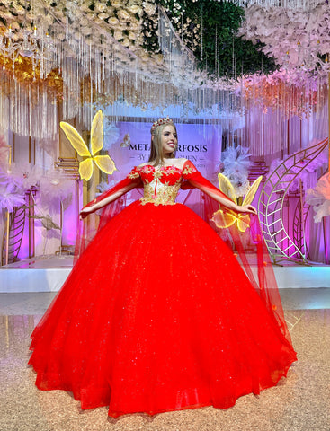 Alquiler | Colección METAMORFOSIS | Vestido para quinceañera rojo