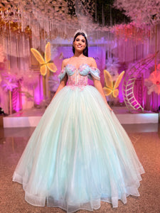 Alquiler | Colección METAMORFOSIS | Vestido para quinceañera aqua