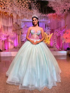 Alquiler | Colección METAMORFOSIS | Vestido para quinceañera aqua