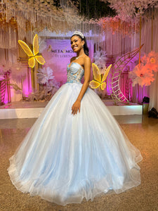 Alquiler | Colección METAMORFOSIS | Vestido para quinceañera celeste