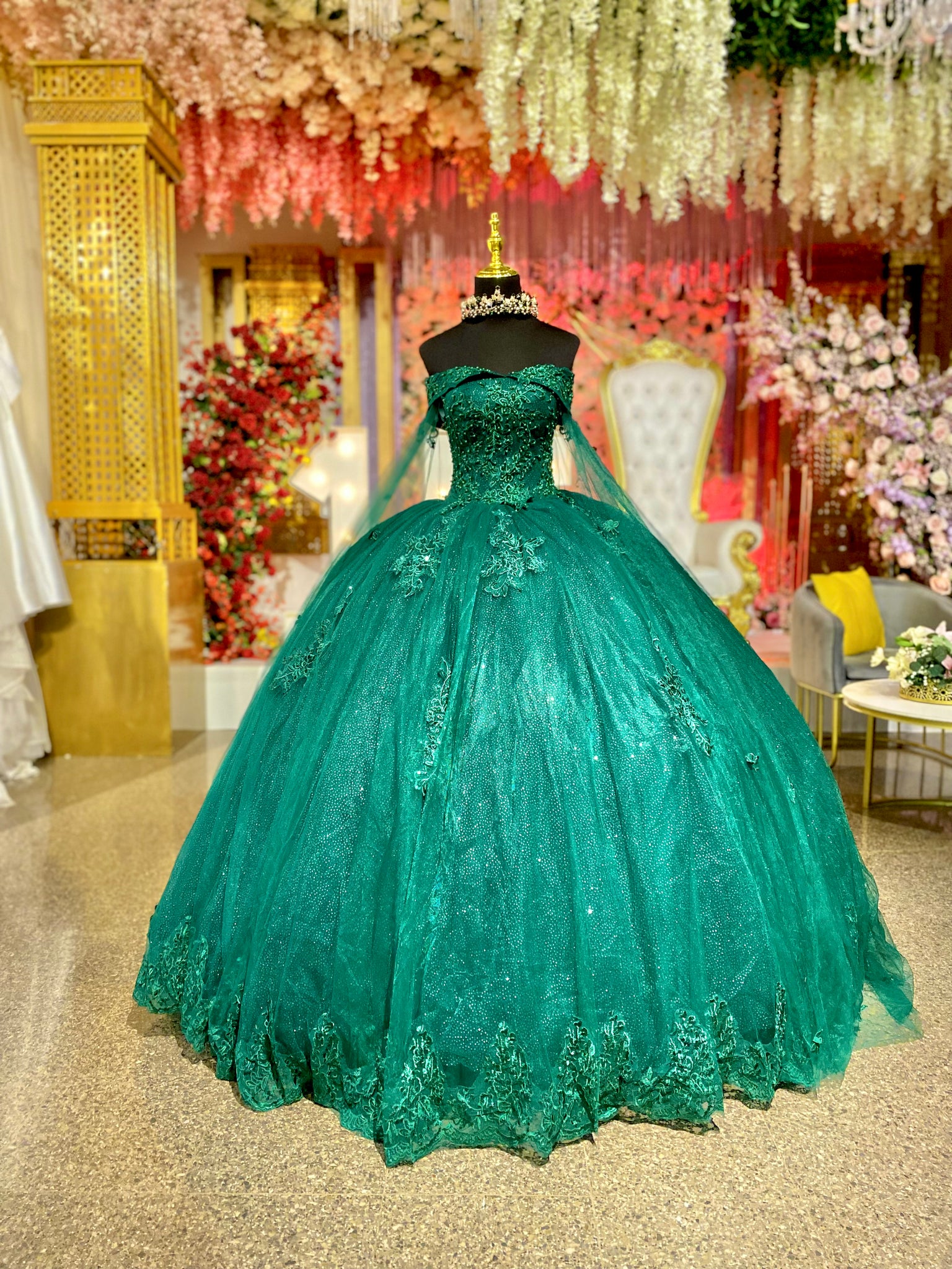 Alquiler |Vestido Para Quinceañeras Hombros Descubiertos Corte Princesa Vestido- Mi Boutique Panamá