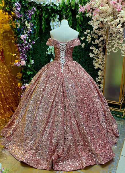 VENTA | Vestido Para Quinceañeras Hombros Descubiertos Corte princesa Rose Gold