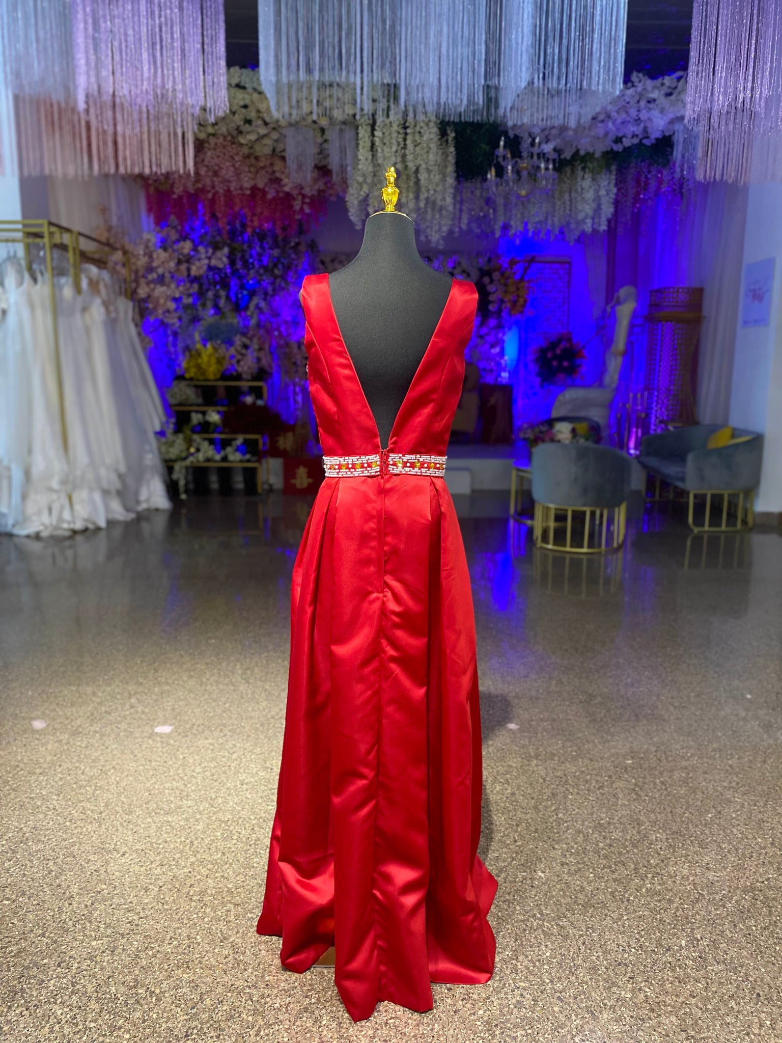 Dress Vestidos Rojos Con Espalda Descubierta Vestido Cuello Halter