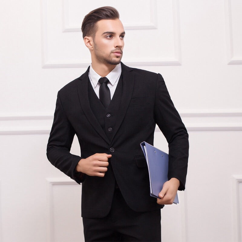 ALQUILER | Traje Para Caballeros 3 Piezas Negro | Suits