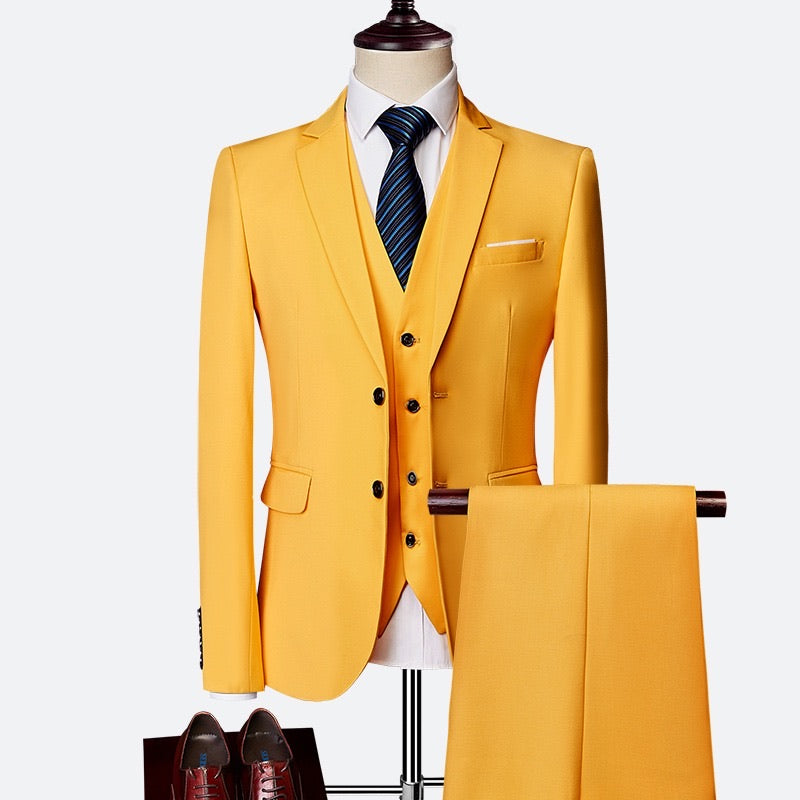 Traje Para Caballeros 3 Piezas Amarillo | Suits