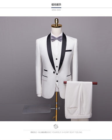 ALQUILER | Traje para Caballeros 3 Piezas Blanco | Tuxedo