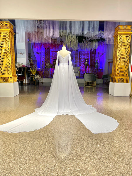 Vestido De Novia Escote Corazón Corte Imperio Con Encaje y Cola