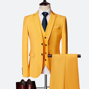ALQUILER | Traje Para Caballeros 3 Piezas Amarillo | Suits