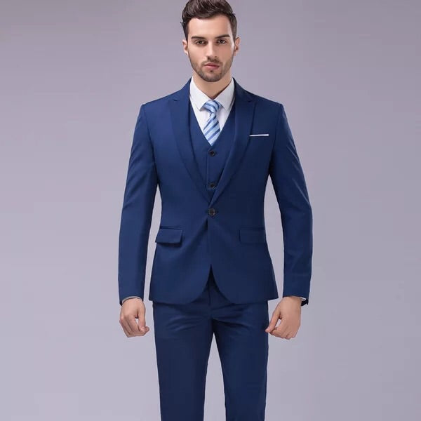 ALQUILER | Traje Para Caballeros 3 Piezas Azul | Suits