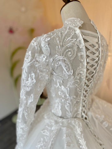 Vestido De Novia de Mangas Largas y Corte Princesa